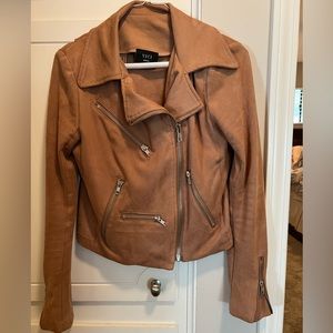 VICI Market Jacket Sand Slim Fit Multi-Zipper Faux Suede